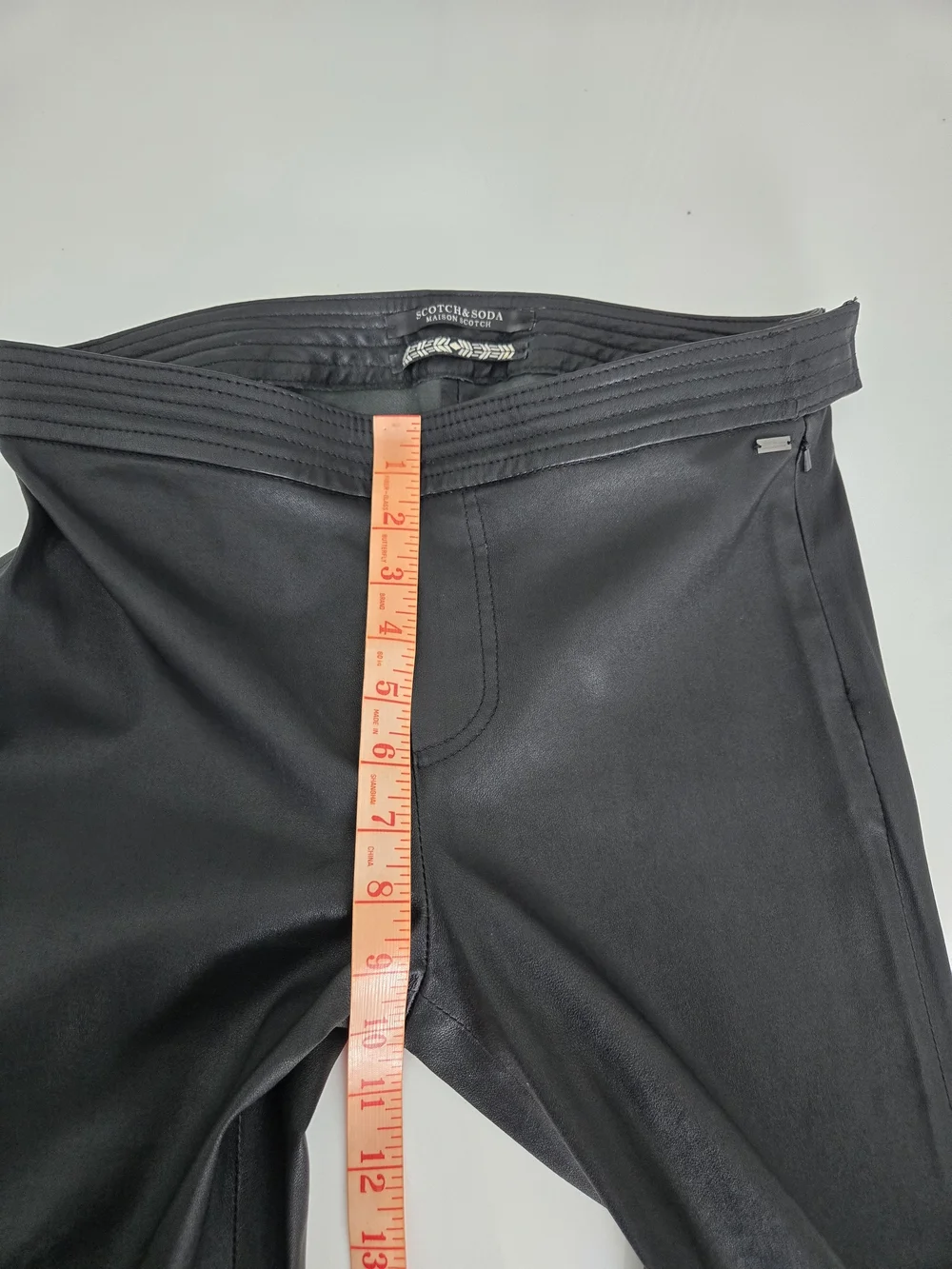 Scotch & Soda Black Skinny Leather Skinny Leg Pants, Size 1